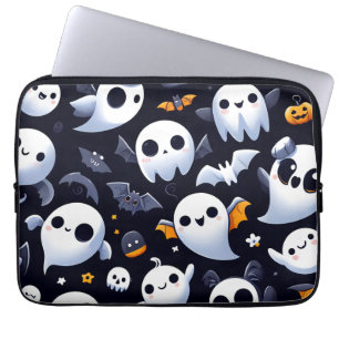 Halloween with cute ghost laptop sleeve