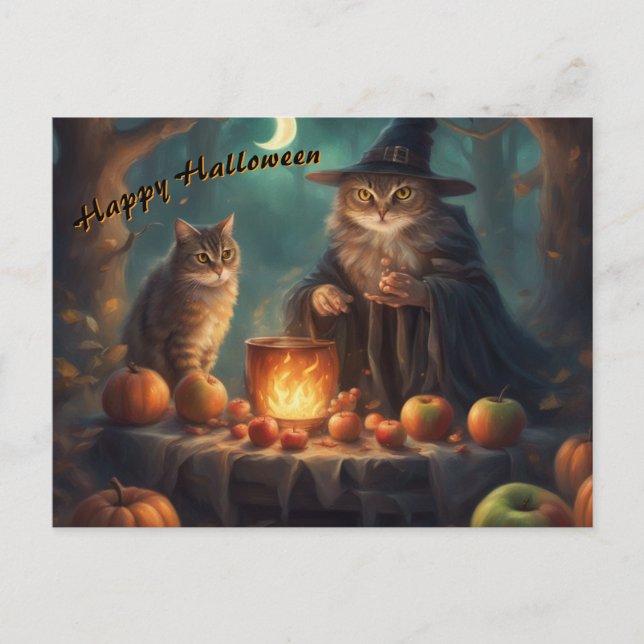Halloween with friends holiday postcard (Front)
