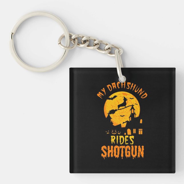 Halloween With My Dachshund Keychain (Front)