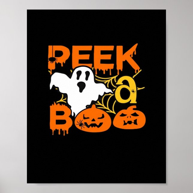 Halloween With Pumpkins Peekaboo Poster (Front)