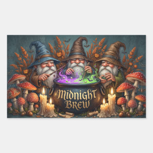 Halloween Wizard Gnomes Midnight Brew Cauldron Sticker