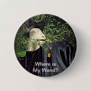 Halloween Wizard Goat 2 Inch Round Button