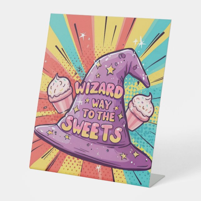 Halloween - Wizard Way to the Sweets Pedestal Sign (Front)