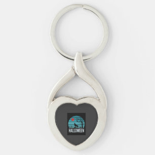 Halloween Wolf Graveyard Moon Vector Keychain