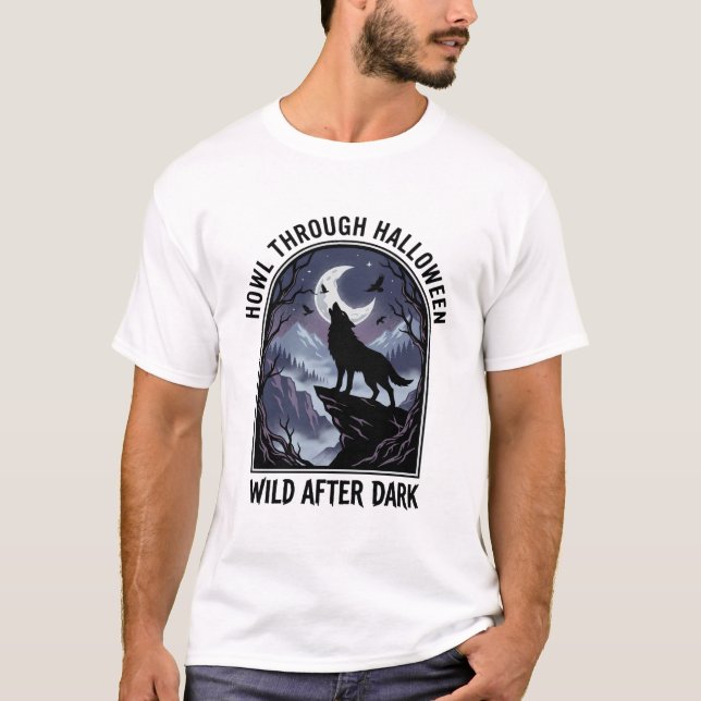 Halloween Wolf Moon Wilderness T-Shirt (Front)