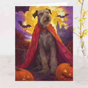 Halloween Wolfhound Vampire Pumpkins Scary Card