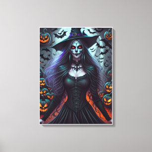 Halloween woman canvas print