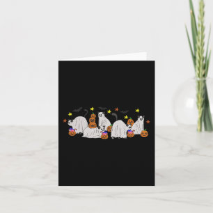 Halloween Women Cat Ghost Embroidery Effect Desig Card