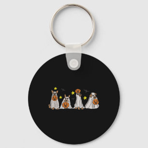 Halloween Women Ghost Dog Embroidery Effect Desig Keychain