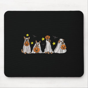 Halloween Women Ghost Dog Embroidery Effect Desig Mouse Pad