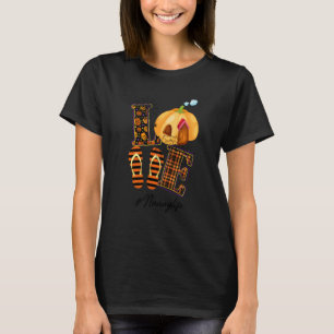 Halloween Womens Mom Love Nanny Life Pumpkin Orang T-Shirt