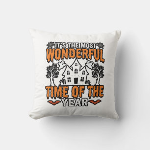 Halloween Wonderful Time Of Year Vintage Shirt Des Throw Pillow