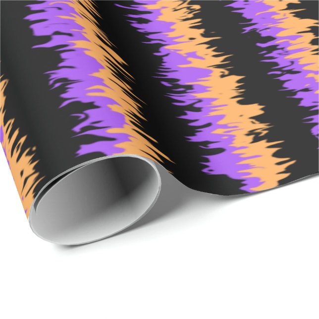 Halloween Wonky Stripes Wrapping Paper (Roll Corner)