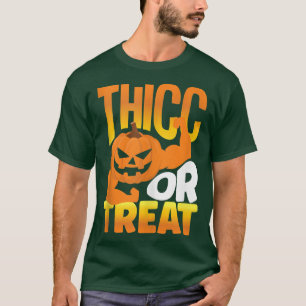 Halloween Workout Pumpkin Weightlifting Thicc Or T T-Shirt
