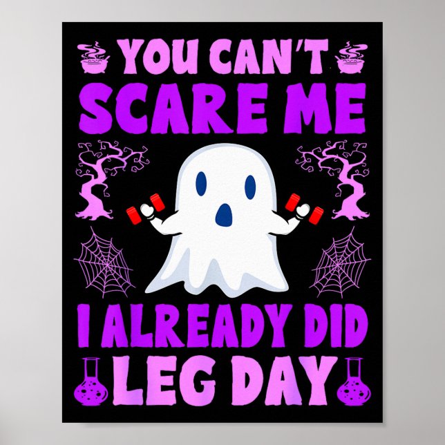 Halloween Workout Women Ghost Training With Dumbbe Poster (Front)
