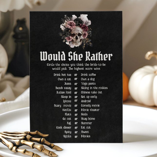 Halloween Would She Rather Bridal Shower Game Invitation (Halloween Would She Rather Bridal Shower Game)