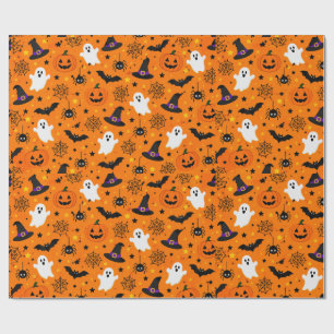 Halloween Wrapping Paper Cute Ghost, Pumpkin