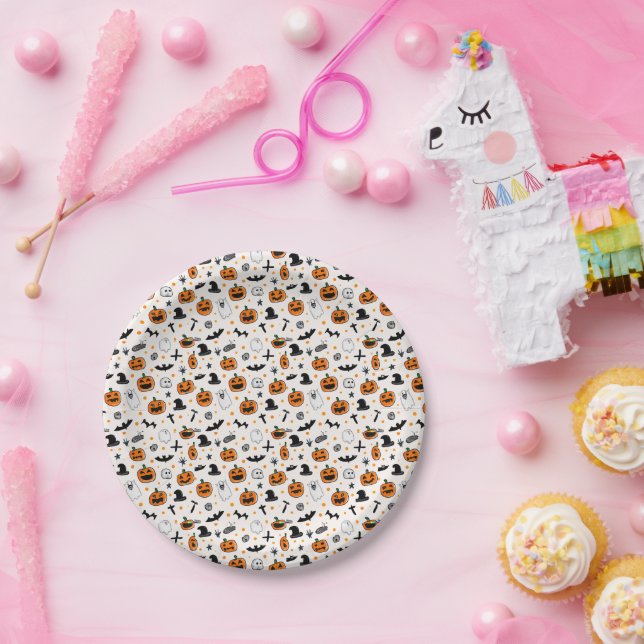 Halloween Wrapping Paper Plate (Party)