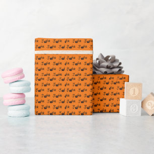 Halloween Wrapping Paper Pumpkin and Bat