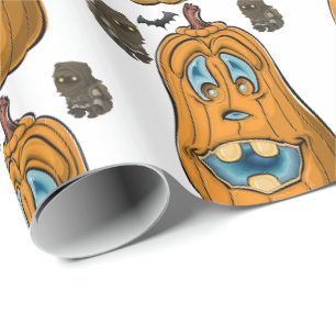 Halloween Wrapping Paper, Pumpkin Paper