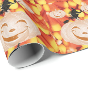 Halloween Wrapping Paper, Pumpkin Paper
