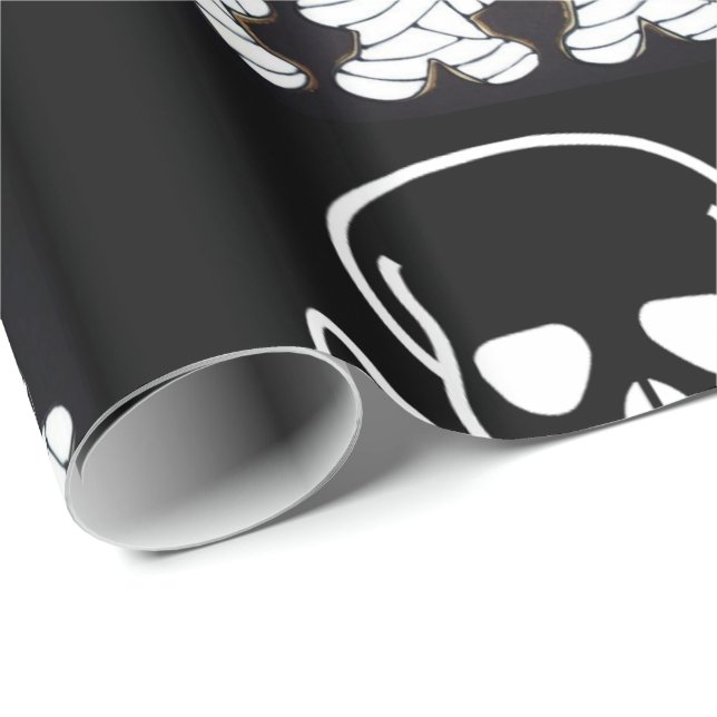 Halloween  Wrapping Paper, Skull Paper (Roll Corner)