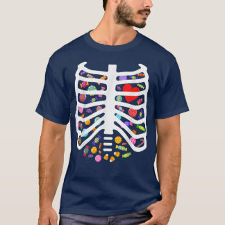Halloween XRay Skeleton Rib Cage Heart Candy Kids  T-Shirt