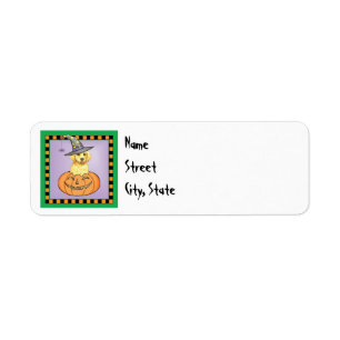 Halloween Yellow Lab Label