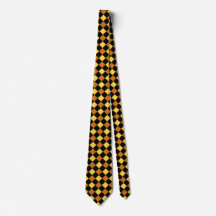 Halloween Yellow, Orange, Black Chequered