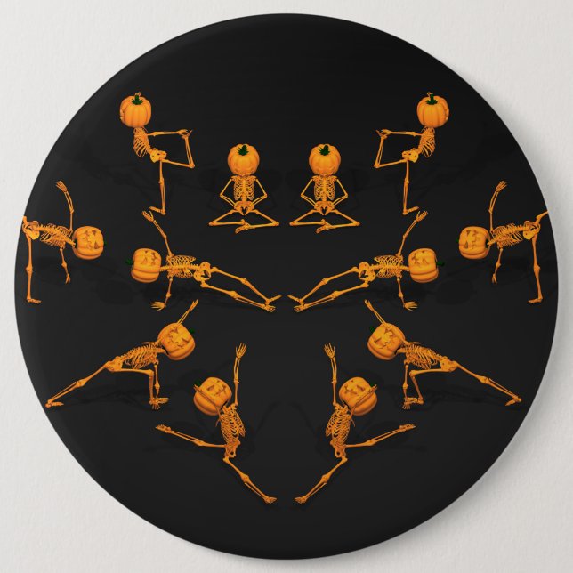 Halloween Yoga Class 6 Inch Round Button (Front)