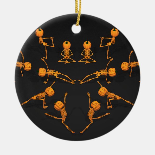 Halloween Yoga Class Ceramic Ornament (Front)