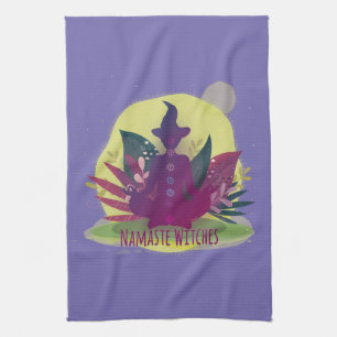 Halloween Yoga Namaste Witches Kitchen Towel