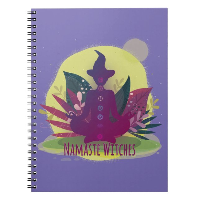 Halloween Yoga Namaste Witches Notebook (Front)