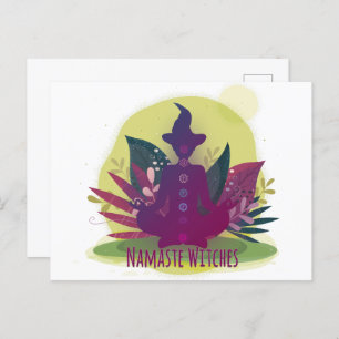 Halloween Yoga Namaste Witches Postcard