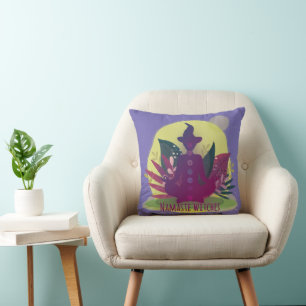 Halloween Yoga Namaste Witches Throw Pillow