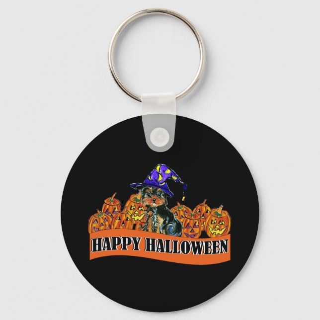 Halloween Yorkie Poo Keychain (Front)