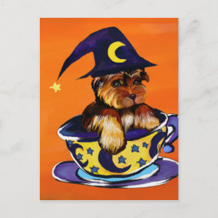 Halloween Yorkie Poo Postcard