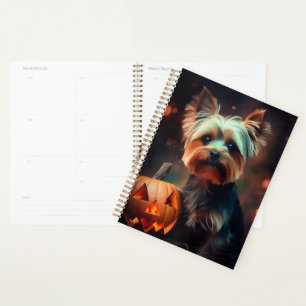 Halloween Yorkshire Terrier Avec La Peur Citrouill