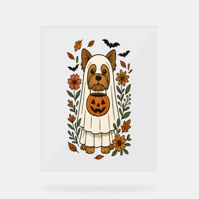Halloween Yorkshire Terrier Fleurs Halloween (Recto)