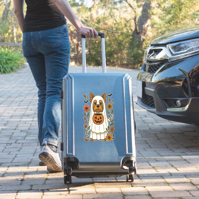 Halloween Yorkshire Terrier Flowers Halloween (Suitcase Insitu)