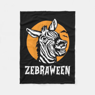Halloween Zebra Fleece Blanket