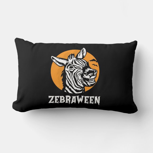 Halloween Zebra Lumbar Pillow (Front)