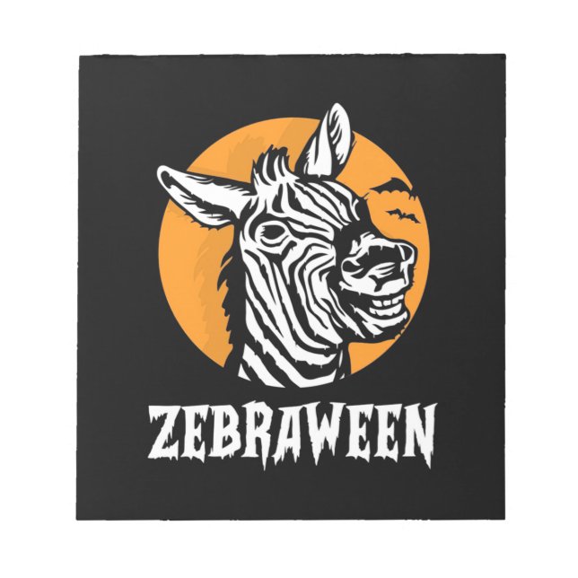 Halloween Zebra Notepad (Front)