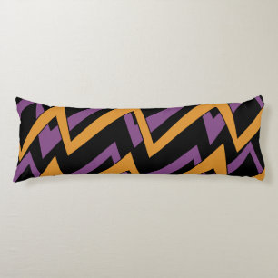 Halloween Zig Zags Orange Purple Body Pillow