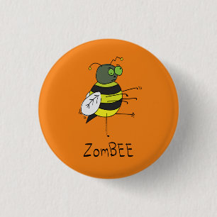 Halloween Zombie Bee Halloween Button