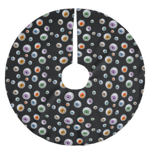 Halloween Zombie Bloodshot Eyeball Brushed Polyester Tree Skirt
