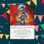 Halloween Zombie Boy Party Invitation<br><div class="desc">Halloween Zombie Boy Party
A zombie personalized for a little child.  Invite friends and loved ones to celebrate your boy's 8th birthday,  Click the "Customize it!" button to change the text size,  text colour,  font style and more!</div>