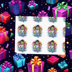 Halloween zombie costume kids tissue paper