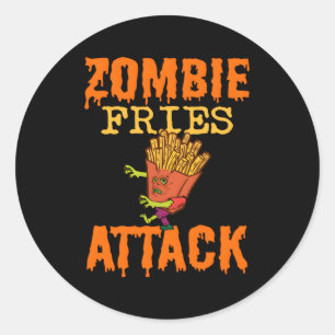 Halloween Zombie Fries Monster Zombie Fan Snack Sp Classic Round Sticker