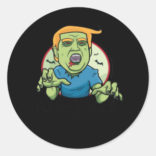 Halloween Zombie Funny Classic Round Sticker